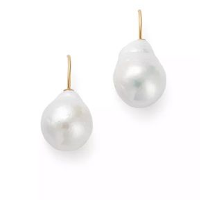 Cultured Freshwater Pearl Drop Earrings in 14K Yellow Gold